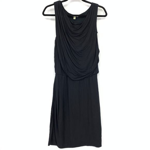 Bordeaux Dresses & Skirts - Bordeaux Sleeveless Dress Womens Size Small Black Draped Front Jersey Knit